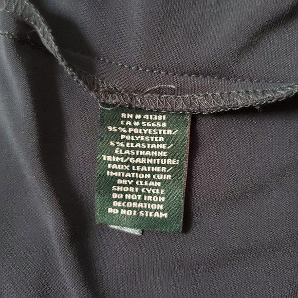 Lauren Ralph Lauren Women's Jonni Faux Leather Trim Gathered Sheath Dress Size 4 - Picture 13 of 15